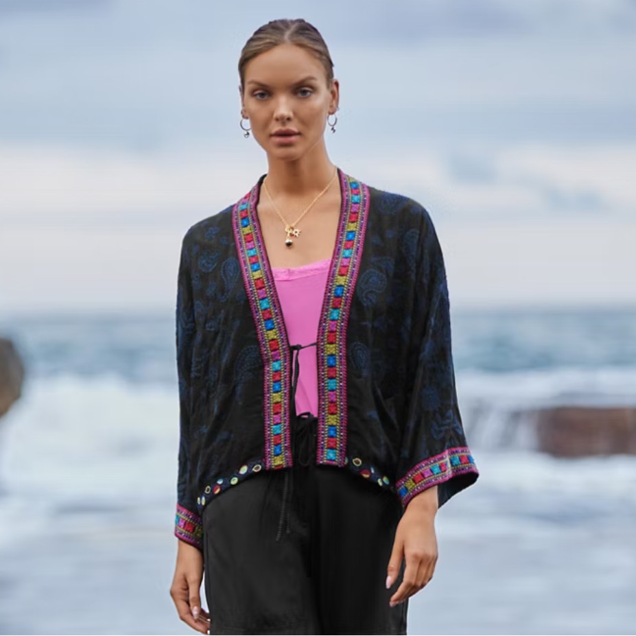 Johnny Was Star Danica Kimono Cardigan Xs Small